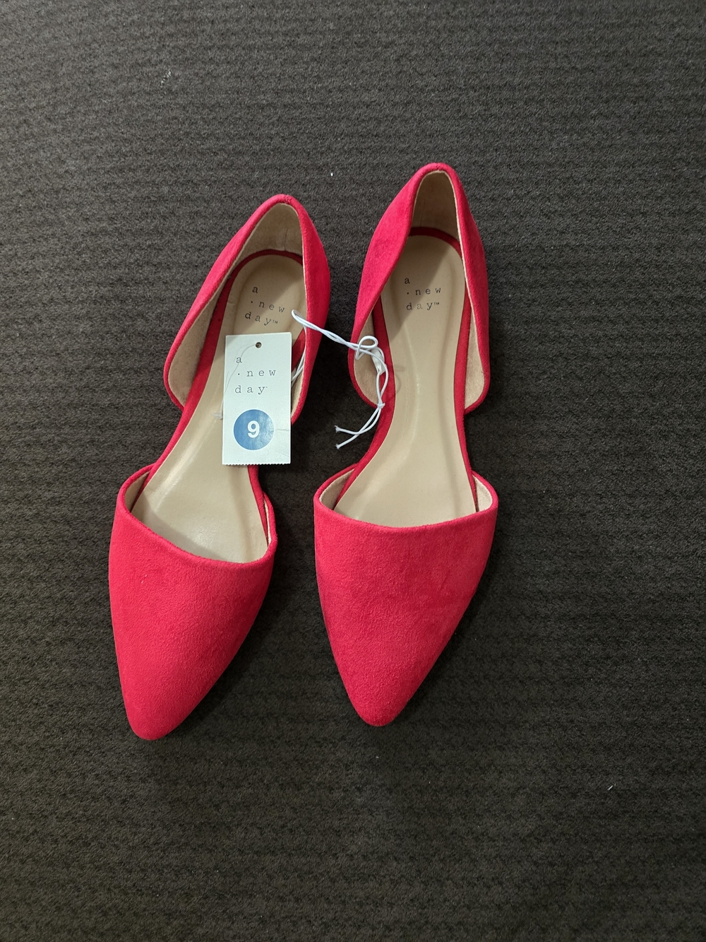a new day Red Pointed-Toe D'Orsay Flats